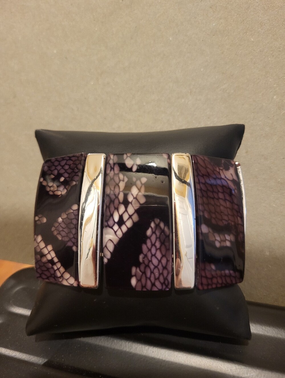 Women's Purple Snake-Print Stretch Bracelet